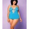 Icollection Lingerie Dark In Love Teddy Teal