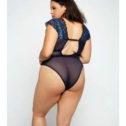 ICollection Lingerie Lace & Mesh Deep V Teddy