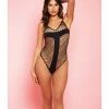 ICollection Lingerie Moving Fast Fishnet Teddy Black One Size Fits Most