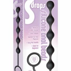 Icon Brands INC The 9's S Drops Silicone Anal Beads - Black