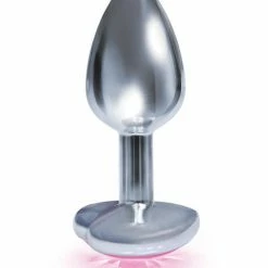 Icon Brands INC The 9's The Silver Starter Bejeweled Heart Stainless Steel Plug