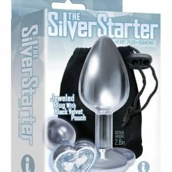 Icon Brands INC The 9's The Silver Starter Bejeweled Heart Stainless Steel Plug