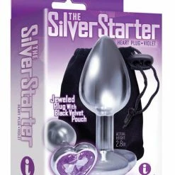 Icon Brands INC The 9's The Silver Starter Bejeweled Heart Stainless Steel Plug