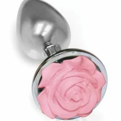 Icon Brands INC The 9's The Silver Starter Rose Floral Stainless Steel Butt Plug Anal Toys