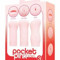 Icon Brands INC Icon Brands Pocket Pink Strokers - 3- Pack