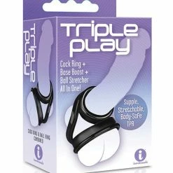 Icon Brands INC The 9's Triple Ring TPR Cock Ring Penis Toys