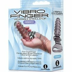 Icon Brands INC The 9's VibroFinger Ribbed Finger Massager - Grey