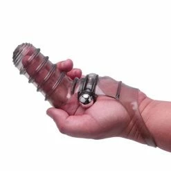 Icon Brands INC The 9's VibroFinger Ribbed Finger Massager - Grey