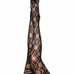 Kix'ies Elle Fishnet Diamond Thigh High