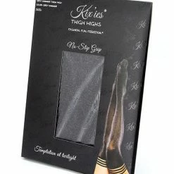Kix'ies Kaylee Grey Shimmer Thigh High Lingerie