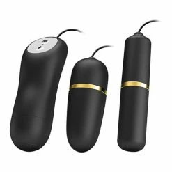 Liaoyang Baile Health Care Products Pretty Love Double Vibro Bullets W-electrostim - Black