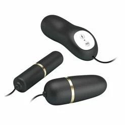 Liaoyang Baile Health Care Products Pretty Love Double Vibro Bullets W-electrostim - Black