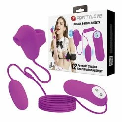 Liaoyang Baile Health Care Products Vibrators Pretty Love Suction & Vibro Bullets - Fuchsia