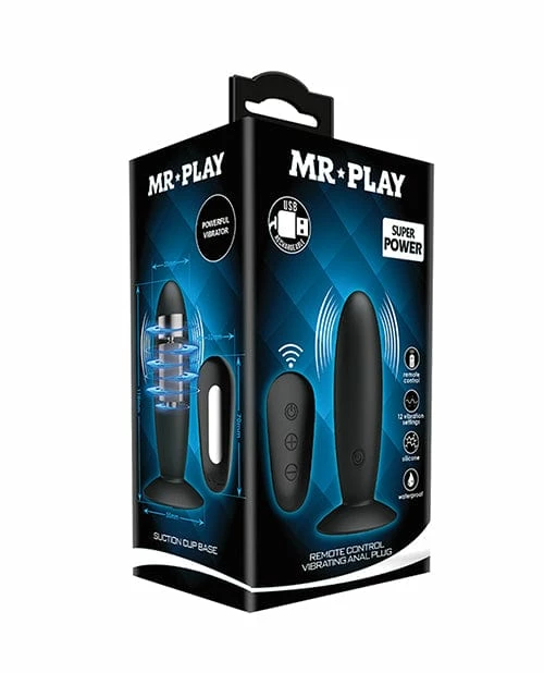 Liaoyang Baile Health Care Products Mr. Play Remote Control Vibrating Plug - Black Anal Toys