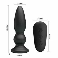 Liaoyang Baile Health Care Products Anal Toys Mr. Play Vibrating Anal Plug With Remote - Black