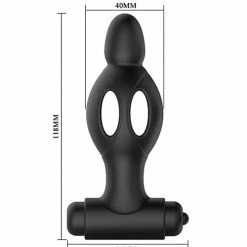 Liaoyang Baile Health Care Products Anal Toys Mr. Play Vibrating Collapsible Anal Plug - Black