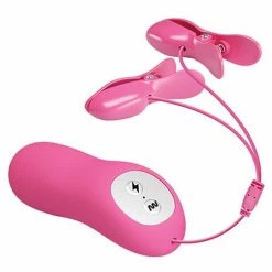 Liaoyang Baile Health Care Products Romantic Wave Electro Shock Vibrating Nipple Clamps - Rose
