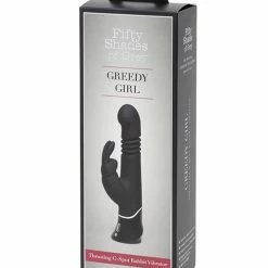 Lovehoney Fifty Shades Of Grey Greedy Girl Rechargeable Thrusting G Spot Rabbit Vibrator - Black Kink & BDSM