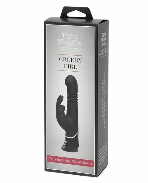 Lovehoney Fifty Shades Of Grey Greedy Girl Rechargeable Thrusting G Spot Rabbit Vibrator - Black Kink & BDSM