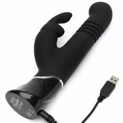 Lovehoney Fifty Shades Of Grey Greedy Girl Rechargeable Thrusting G Spot Rabbit Vibrator - Black Kink & BDSM