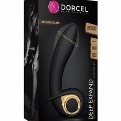 Lovely Planet Anal Toys Dorcel Deep Expand Inflatable Vibrator - Black-Gold