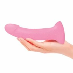 Lovely Planet Dildos Love To Love Curved Suction Cup Dildolls Glitzy - Glitter Pink