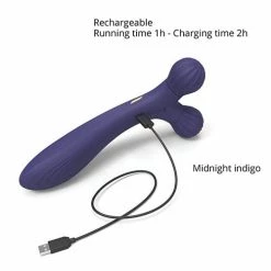 Lovely Planet Love To Love Fireball Forked Vibrator - Midnight Indigo
