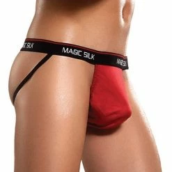 Magic Moments Int'l 100% Silk Jock Strap Red Lingerie