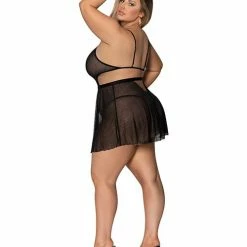 Magic Moments Int'l Girl Next Door Babydoll & Crotchless Panty 2x Lingerie
