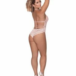 Magic Moments Int'l Lingerie Seabreeze Strappy Back Teddy With Snap Crotch Blush