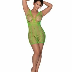 Magic Moments Int'l Lingerie Seamless Large Fishnet Dress One Size Fits Most