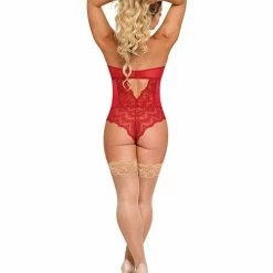 Magic Moments Int'l Sugar & Spice Teddy With Snap Crotch Red