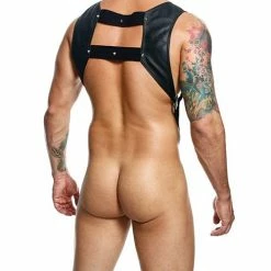 Male Basics Dngeon Croptop Harness Cockring Black O-s