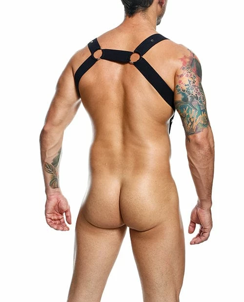 Male Basics Dngeon Straight Back Harness Black O-s Lingerie