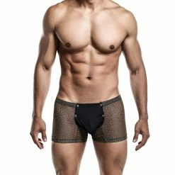 Male Basics Sinful Magic Leopard Pouch Thong Black Lingerie