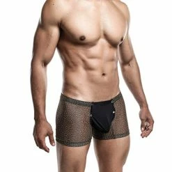 Male Basics Sinful Magic Leopard Pouch Thong Black Lingerie