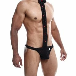 Lingerie Male Basics Tuxedo Lace Jockstrap Black