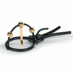 Kink & BDSM Mystim Plunging Pete With Corona Strap & Urethral Sound - Black-Gold