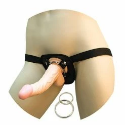 Nasstoys Dildos Real Skin 8" Dong All American Whoppers With Universal Harness