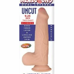 Nasstoys Dildos RealCocks Dual Layered Uncut Sliders 9.25" Thick Shaft