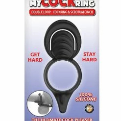 Nasstoys My Cock Ring Double Loop Cockring & Scrotum Cinch - Black
