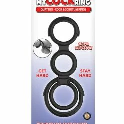 Nasstoys My Cock Ring Quattro Cock & Scrotum Rings - Black