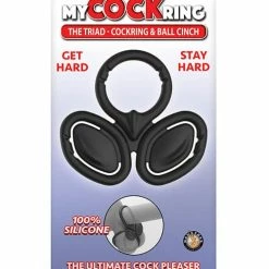 Nasstoys My Cock Ring The Triad Cockring & Ball Cinch - Black