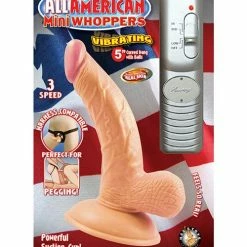 Nasstoys All American Mini Whoppers Vibrating 5" Curved Dong With Balls - Flesh