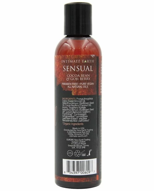 New Earth Trading Intimate Earth Sensual Massage Oil - 120 ML Cocoa Bean & Gogi Berry