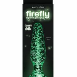 NS Novelties Anal Toys Firefly Clear Glass Plug Tapered - Glow