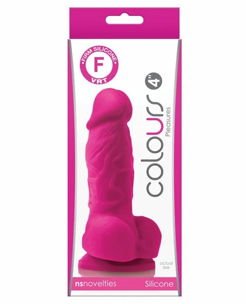 NS Novelties Colours Pleasures 4" Dong With Balls & Suction Cup