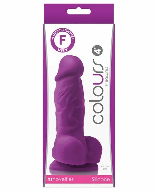 NS Novelties Colours Pleasures 4" Dong With Balls & Suction Cup
