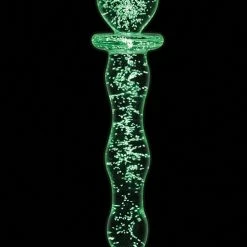 NS Novelties Firefly Heart A Glow Glass Dildo - Clear Dildos
