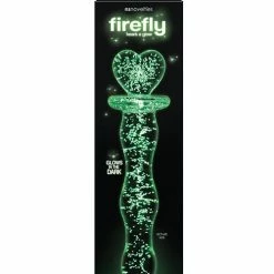 NS Novelties Firefly Heart A Glow Glass Dildo - Clear Dildos
